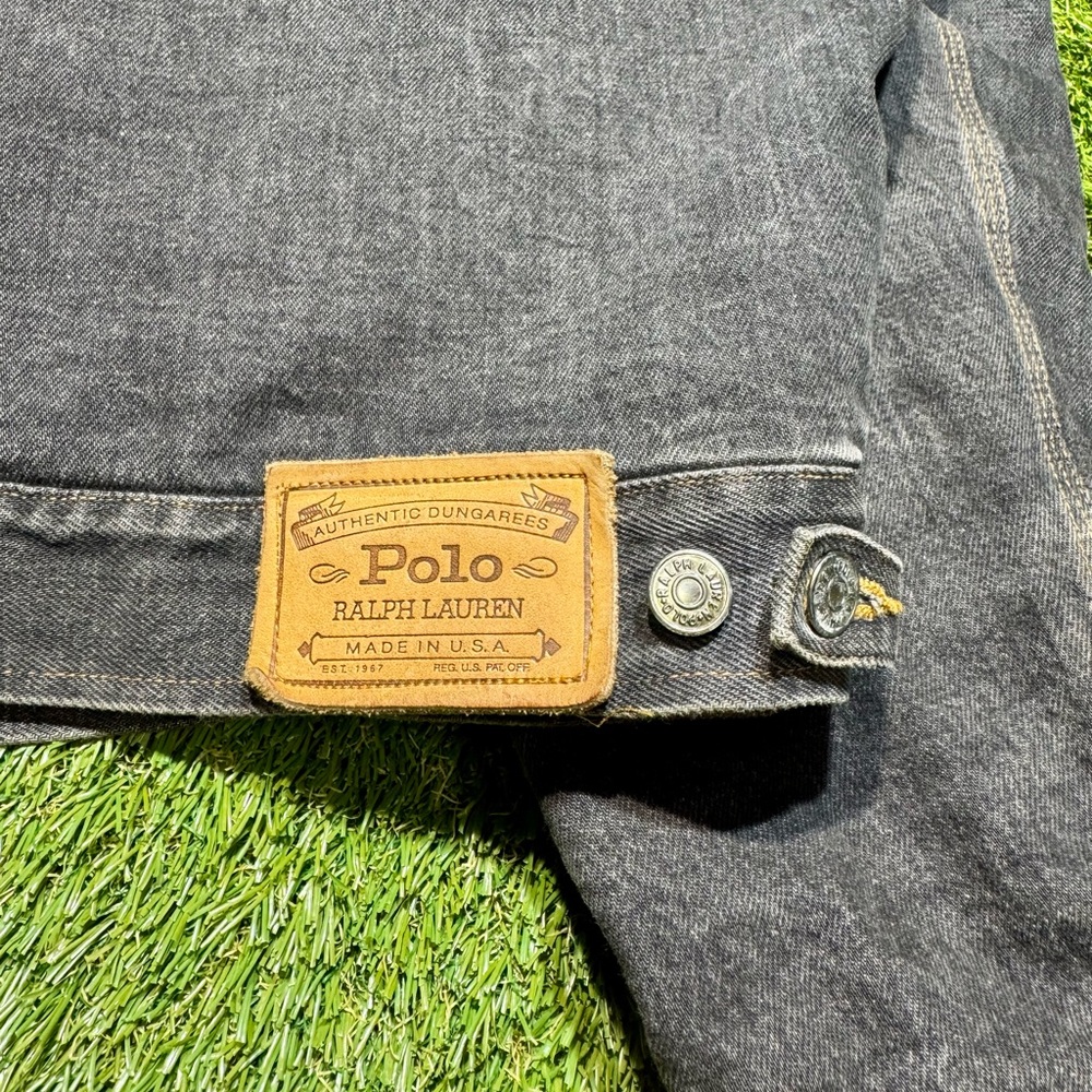 Vintage 70s-80s Polo Ralph Lauren Dungarees Blanket Lined Button Up Denim Jacket - Picture 10 of 11